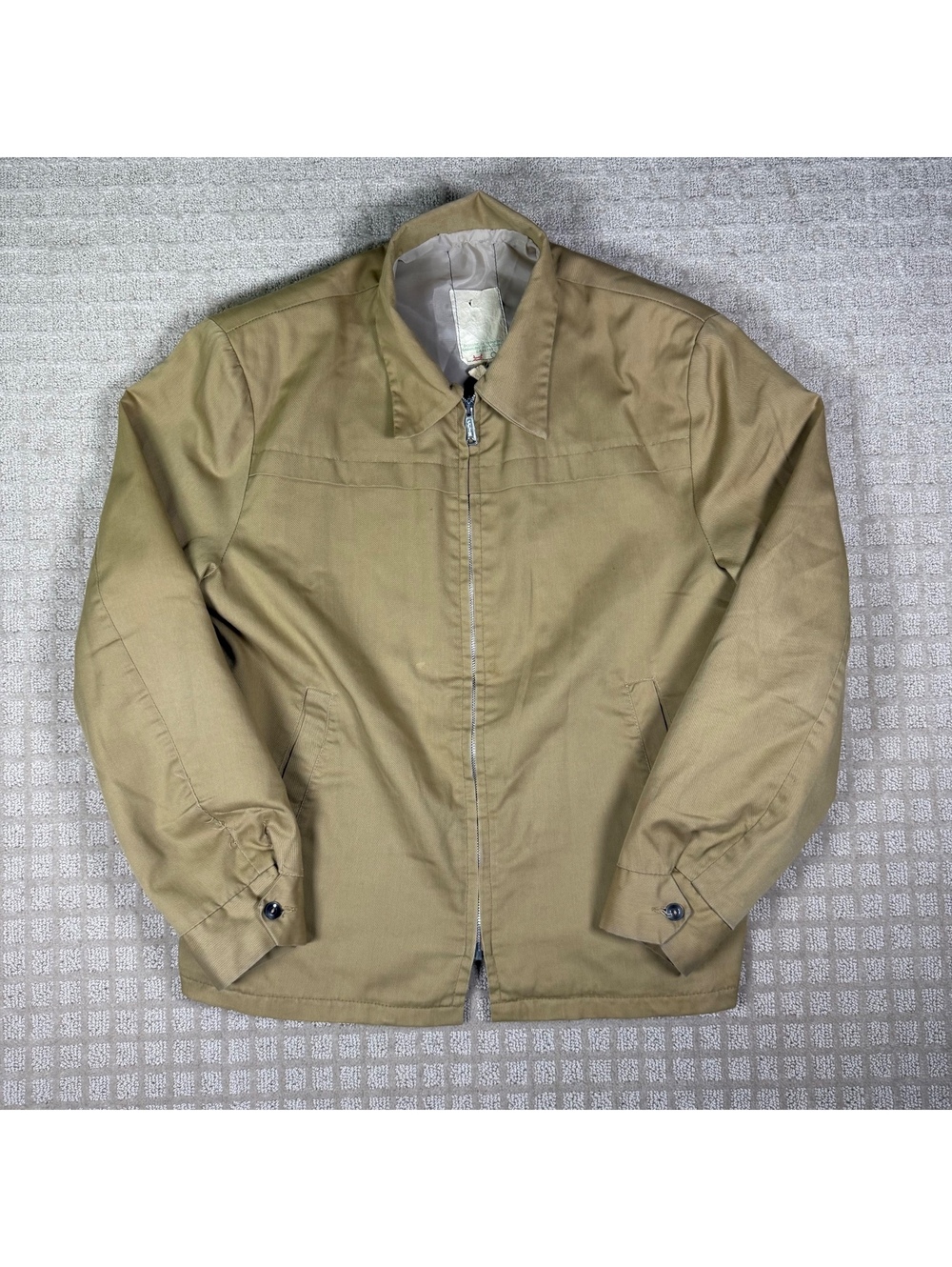 Vintage Harrington Zip Up Jacket Tan Large